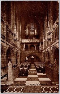 Lady Chapel Liverpool Cathedral England Interior View Real Photo RPPC Postcard