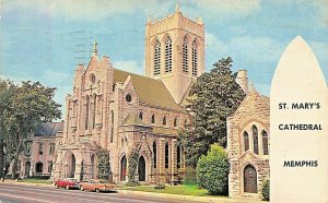 MEMPHIS TENNESSEE~ST MARY'S CATHEDRAL-EPISCOPAL~700 POPLAR~1965 POSTCARD