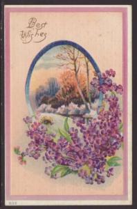 Best Wishes,Flowers Postcard 