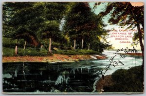 Postcard Sparrow Lake Ontario c1909 Kahshe River Muskoka District Scenic