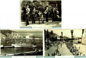 RPPC Lot of 3 Santa Catalina California Real Photo Postcards Troubadors Steamers