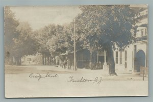 FRENCHTOWN NJ BRIDGE STREET ANTIQUE REAL PHOTO POSTCARD RPPC