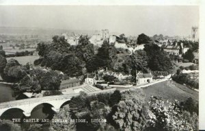 Shropshire Postcard - The Castle & Dinham Bridge - Ludlow - Real Photo - TZ11043