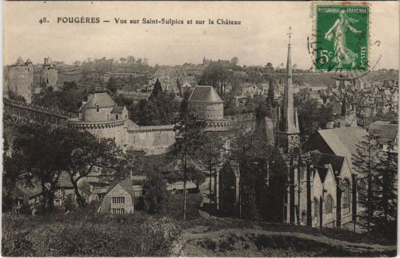 CPA Fougeres vue sur St Sulpice et sur le Chateau (1237796)