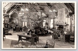Canada Jasper Park Lodge The Lounge F.H. Slark Real Photo Postcard K22