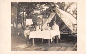 St Louis Missouri Family Camping Real Photo Antique Postcard J49785