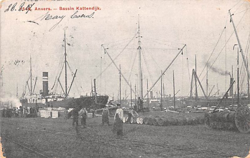 Bassin Kattendijk Anvers Belgium 1907 