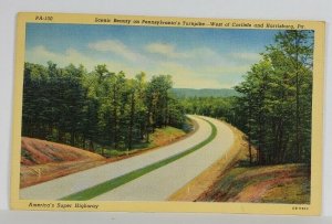 Pa View of Pennsylvania Turnpike West of Carlisle and Harrisburg Postcard S8