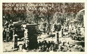 Big Bear California 1930s Rock Cactus Gardens RPPC Photo Postcard 2409