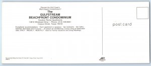 CORPUS CHRISTI, TX ~ Roadside GULFSTREAM BEACHFRONT CONDOMINIUM 3½x8½ Postcard