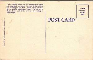 City Hall Syracuse New York NY Linen Postcard VTG UNP Vintage Unused  