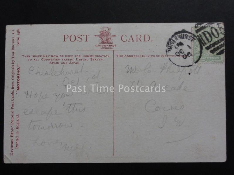 Tom Browne 2583: Car / Motoring Theme THE MERRY MOTOR.....c1906