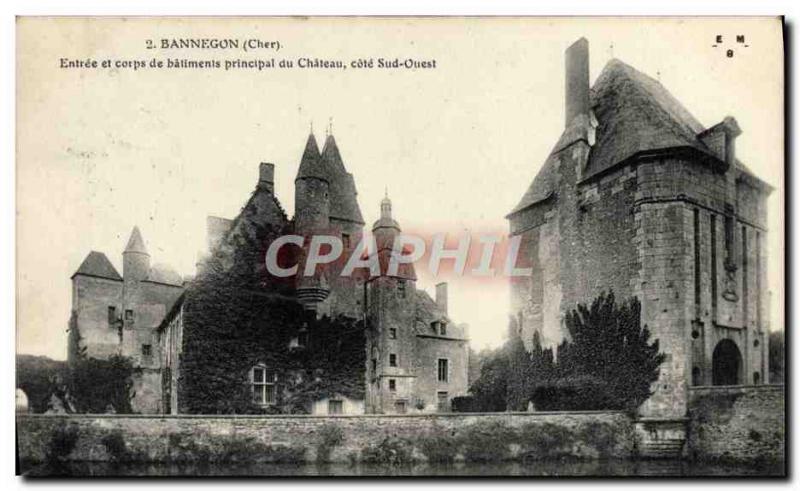 Old Postcard Bannegon Entree and main body of castle buildings