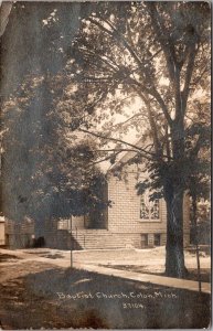 RPPC View of Baptist Church, Colon MI c1915 Vintage Postcard X41
