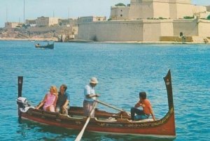 Malta Water Maltas Boat Taxi Tourist Trip Postcard