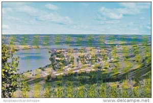 Canada Aerial View Peace River Town Alberta