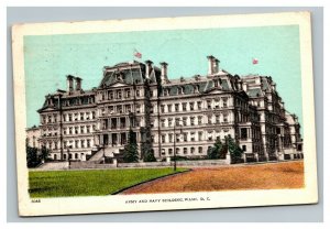 Vintage 1908 Postcard Panoramic View Army & Navy Building Washington DC