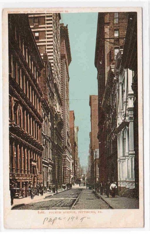 Fourth Street Pittsburgh PA 1907c postcard