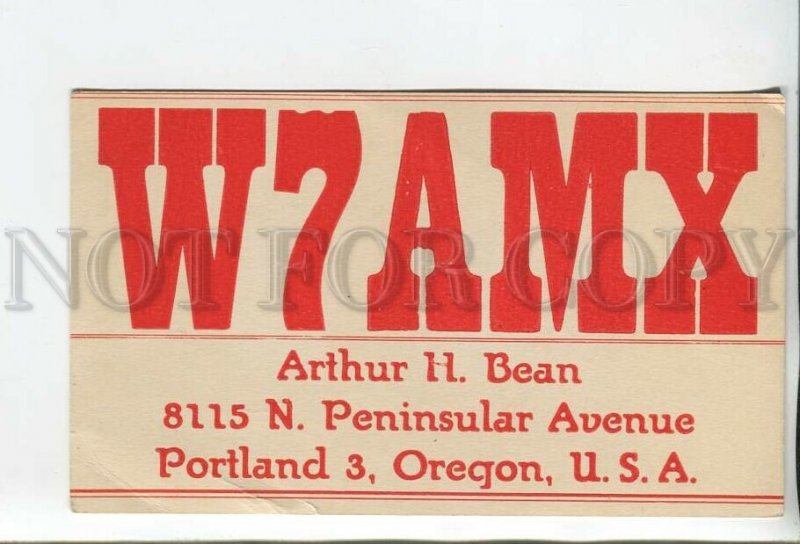 462845 1948 year USSR USA Portland Oregon radio QSL card