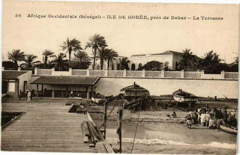 CPA AK Senegal Fortier 50 Afrique Occidentale-Ile de Gorée-La Terrasse (235300)