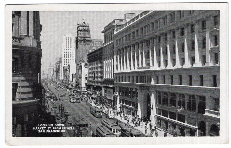 San Francisco, Looking Down Market St. From Powell