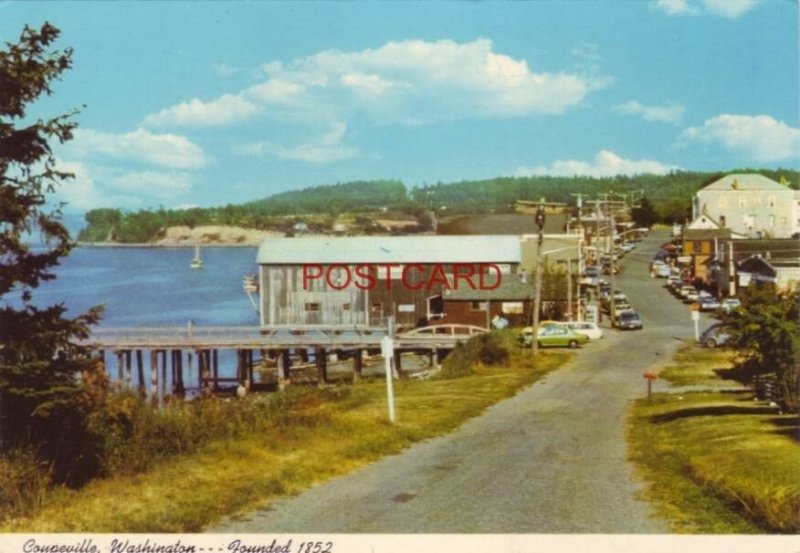 Continental-size COUPEVILLE, WASHINGTON view along FRONT STREET to PENN COVE