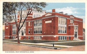 High School West Springfield, Massachusetts Postcard