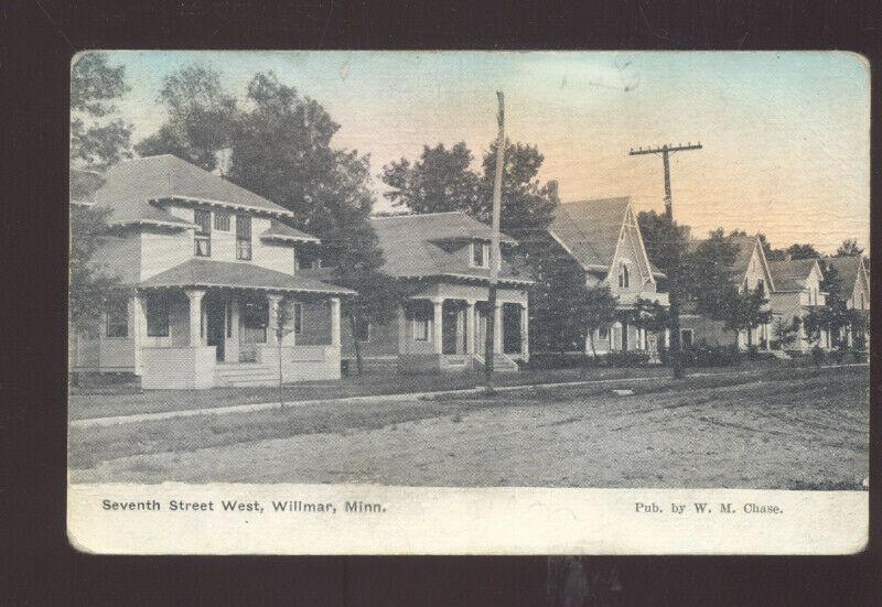 WILLMAR MINNESOTA SEVENTH STREET SCENE RESIDENCE VINTAGE POSTCARD