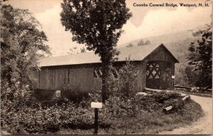 Postcard Coombs Covered Bridge in Westport, New Hampshire