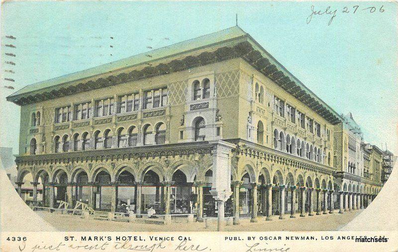 1906 St Mark's Hotel roadside Venice California Newman postcard undivided 10057