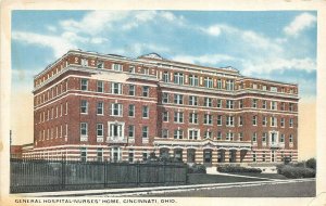 Cincinnati Ohio 1920s Postcard General Hospital Nurses Home