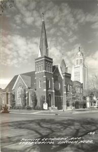 1930's Real Photo PC; Trinity Lutheran Church, Lincoln NE LL Cook Lancaster Co