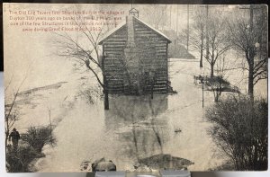 1920s The Old Log Tavern Great Big Miami Flood Dayton OH Ohio Postcard