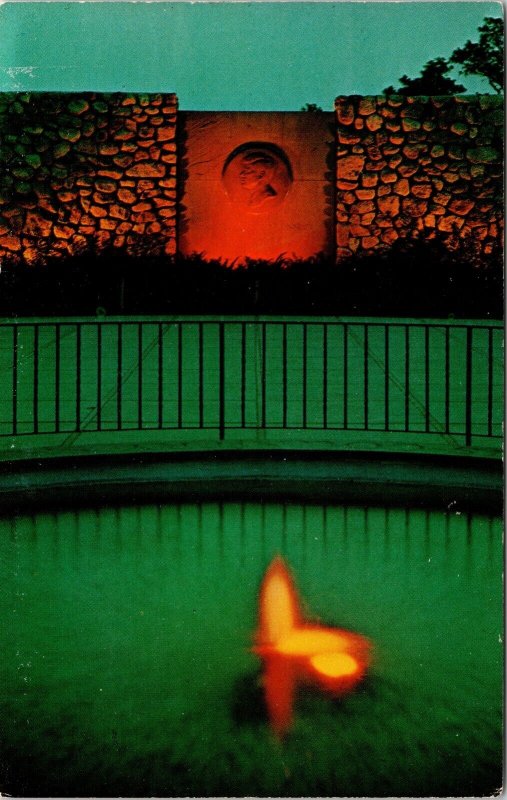 Eternal Flame John F Kennedy Lighted Fountain Memorial Cape Cod Mass Postcard 