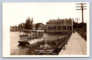 J90/ Marion Wisconsin RPPC Postcard c1910 Comadore Perrys Hotel Boat  150