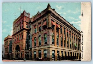 Cincinnati Ohio Postcard Court House Building Exterior View 1917 Vintage Antique