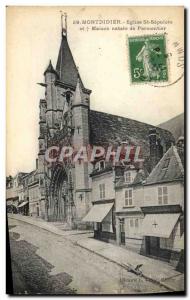Old Postcard Montdidier Church St Sepulcher and birthplace of Parmentier