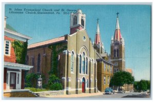 1940 St Johns Evangelical Church St George Lithuanian Church Shenandoah Postcard