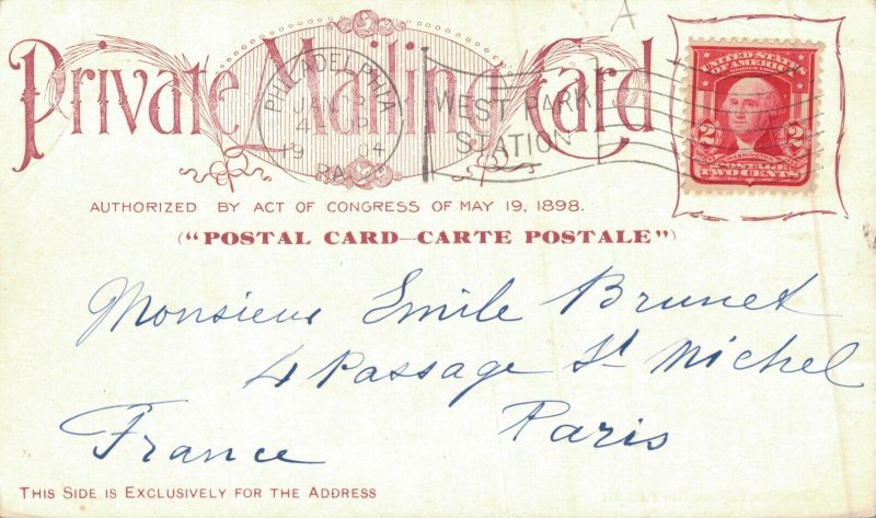 USA United States Mint Philadelphia Private Mailing Card 1898 04.63