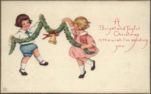 Christmas Children Dance Bell Stecher c1910s Postcard