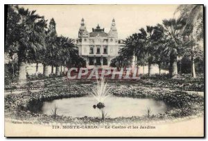 Old Postcard Monte Carlo Casino and Gardens