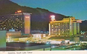 Nevada South Lake Tahoe Night View Of Hotels and Casinos