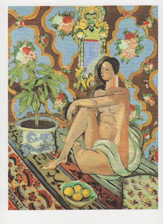 Henri Matisse Decorative Figure On An Ornamental Background Painting Postcard