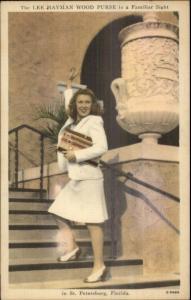 Lee Hayman Wood Purse St. Petersburg FL Fashion Advertising Linen Postcard