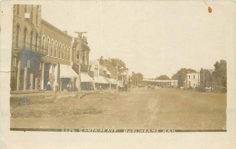 Kansas Birmingham Santa Fe Avenue 1908 RPPC Photo Postcard 22-4541