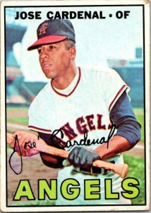 1968 Topps Baseball Card Jose Cardenal California Angels sk3525