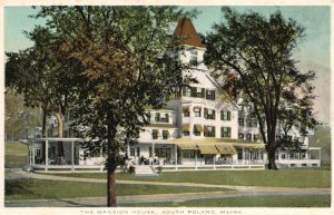 Vintage Postcard 1920's The Mansion House Building South Poland Maine Structure