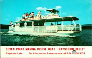 Advertising Raystown Lake Seven Point Marina Cruise Boat UNP Chrome Postcard