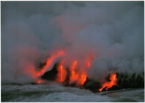 CONTINENTAL SIZE POSTCARD THE KILAUEA ERUPTION OF MAY 1989 HAWAII