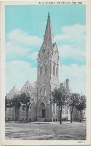 1937 UNION CITY Indiana Ind Postcard ME CHURCH Building